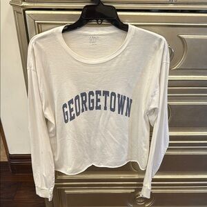 Brandy Melville White Georgetown Long Sleeve Tee